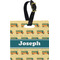 School Bus Plastic Luggage Tag - Square w/ Name or Text