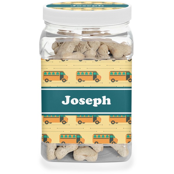 Custom School Bus Dog Treat Jar (Personalized)