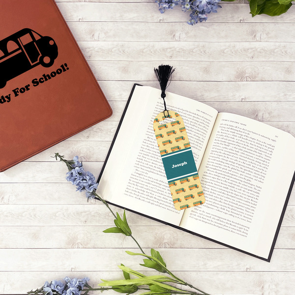 School Bus Plastic Bookmarks - In Context