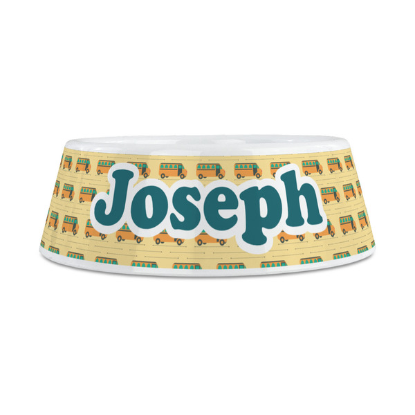 School Bus Plastic Dog Bowls - Medium - FRONT