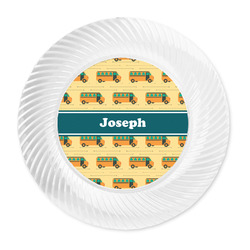 School Bus Plastic Party Dinner Plates - 10" (Personalized)