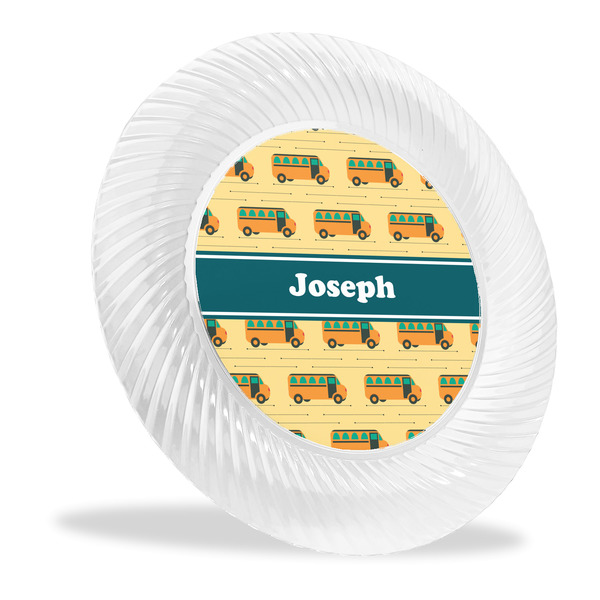 Custom School Bus Plastic Party Dinner Plates - 10" (Personalized)