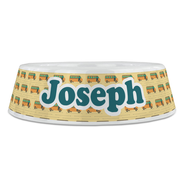 School Bus Plastic Pet Bowls - Large - FRONT