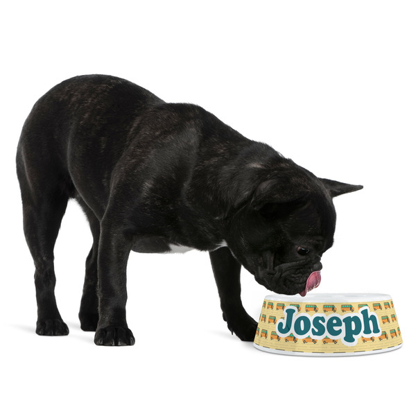 School Bus Plastic Pet Bowls - Medium - LIFESTYLE