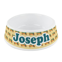 School Bus Plastic Dog Bowl - Small (Personalized)