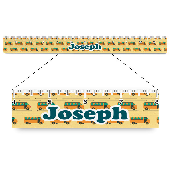 Custom School Bus Plastic Ruler - 12" (Personalized)