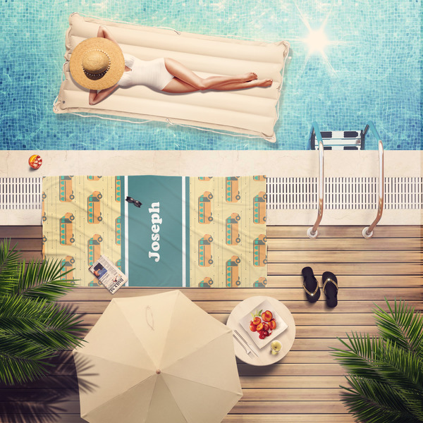 School Bus Pool Towel Lifestyle