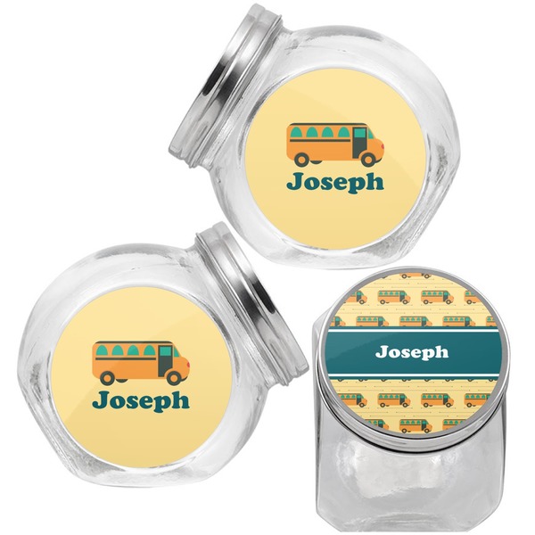 School Bus Puppy Treat Jar - Top Left Right
