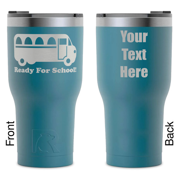 Custom School Bus RTIC Tumbler - Dark Teal - Laser Engraved - Double-Sided (Personalized)