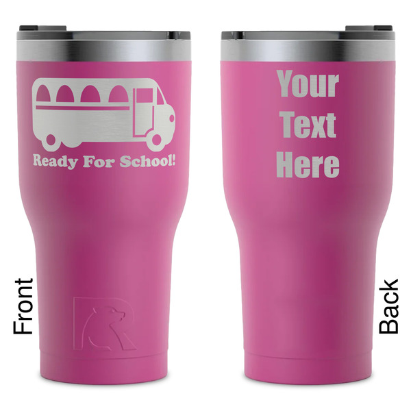 Custom School Bus RTIC Tumbler - Magenta - Laser Engraved - Double-Sided (Personalized)