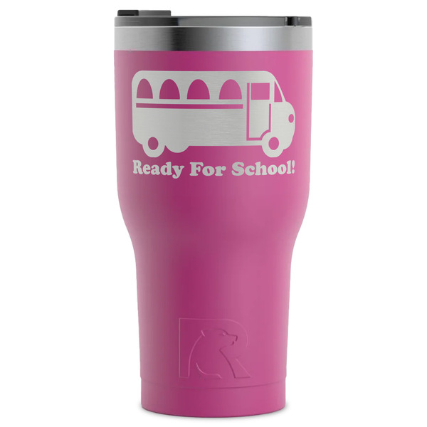 Custom School Bus RTIC Tumbler - Magenta - Laser Engraved - Single-Sided (Personalized)
