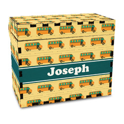 School Bus Wood Recipe Box - Full Color Print (Personalized)