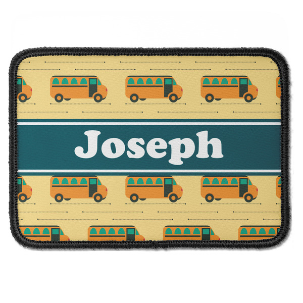 Custom School Bus Iron On Rectangle Patch w/ Name or Text