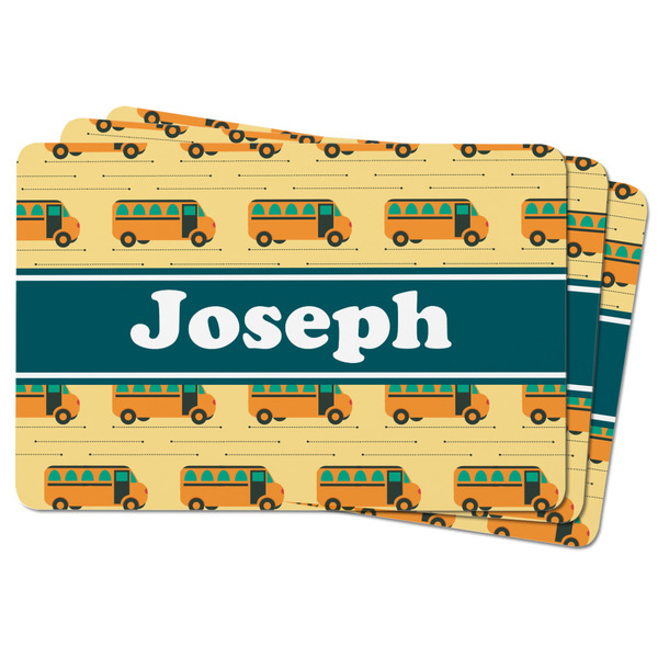 School Bus Rectangular Fridge Magnet - THREE