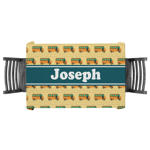 Custom School Bus Tablecloth - 58"x58" (Personalized)