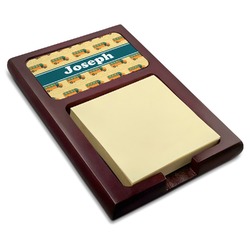 School Bus Red Mahogany Sticky Note Holder (Personalized)