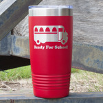 School Bus 20 oz Stainless Steel Tumbler - Red - Single Sided (Personalized)