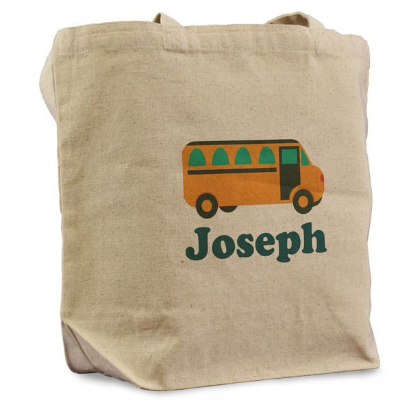 Custom School Bus Reusable Cotton Grocery Bag (Personalized)