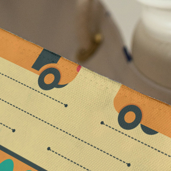 School Bus Large Rope Tote - Close Up View