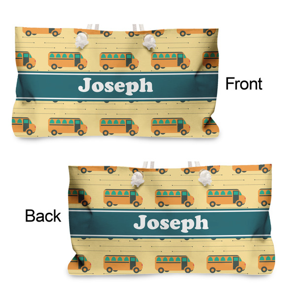 School Bus Large Rope Tote - From & Back View