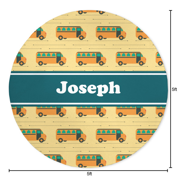 School Bus Round Area Rug - Size