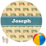School Bus Round Beach Towel (Personalized)