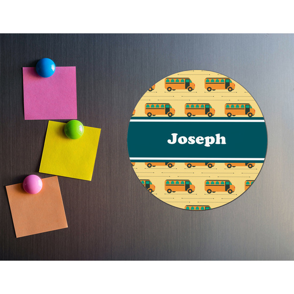 School Bus Round Fridge Magnet - LIFESTYLE