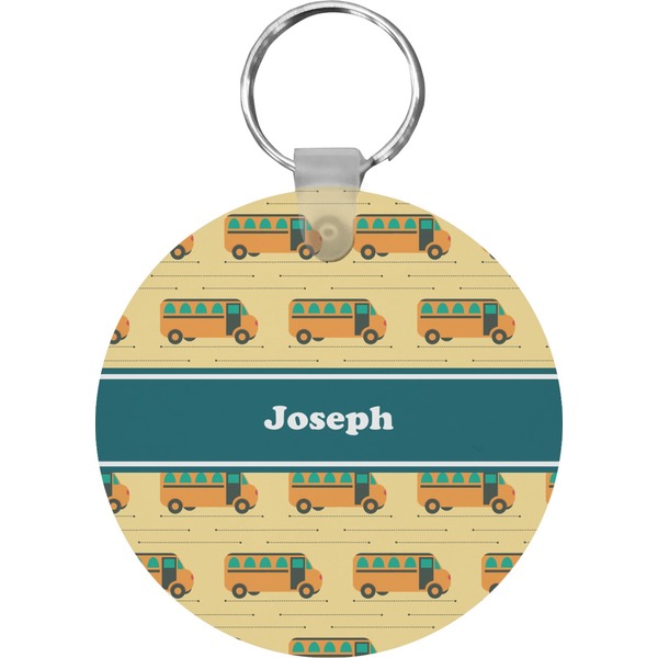 School Bus Round Keychain (Personalized)