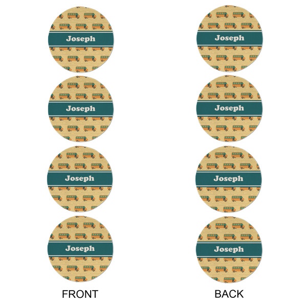 School Bus Round Linen Placemats - APPROVAL Set of 4 (double sided)