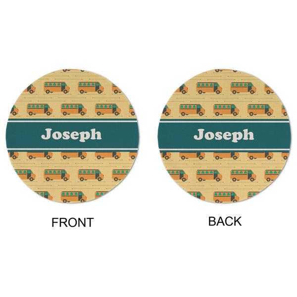 School Bus Round Linen Placemats - APPROVAL (double sided)