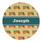 School Bus Round Linen Placemat - Single Sided (Personalized)