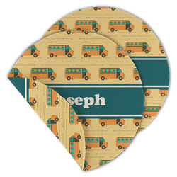School Bus Round Linen Placemat - Double Sided (Personalized)