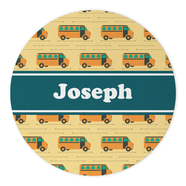 School Bus Round Paper Coaster - Approval