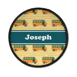 School Bus Iron On Round Patch w/ Name or Text