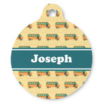 School Bus Round Pet ID Tag (Personalized)