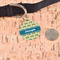 School Bus Round Pet ID Tag - Large - In Context