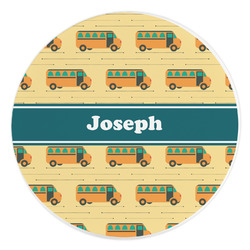 School Bus Round Stone Trivet (Personalized)