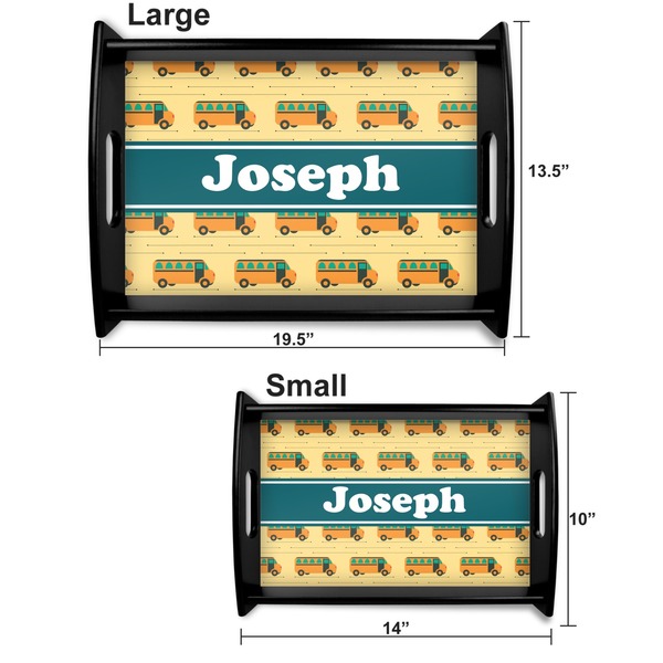 School Bus Serving Tray Black Sizes