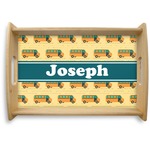 School Bus Natural Wooden Tray - Small (Personalized)