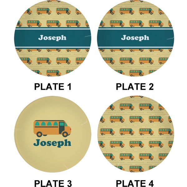 School Bus Set of Appetizer / Dessert Plates (Approval)