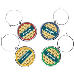 School Bus Wine Charms (Set of 4) (Personalized)