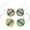 School Bus Wine Charms (Set of 4) (Personalized)