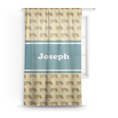 School Bus Sheer Curtains (Personalized)