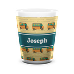 School Bus Ceramic Shot Glass - 1.5 oz - White - Set of 4 (Personalized)