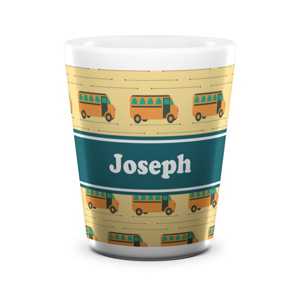 School Bus Shot Glass - White - FRONT