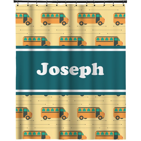 Custom School Bus Extra Long Shower Curtain - 70"x84" (Personalized)