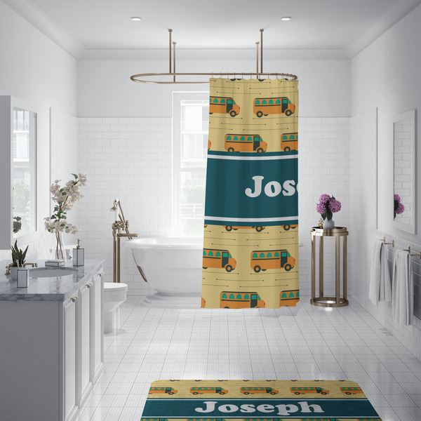 School Bus Shower Curtain - Custom Size