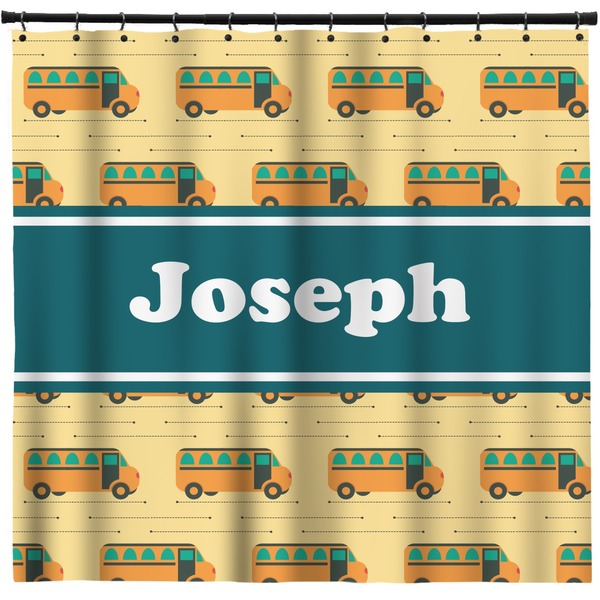 Custom School Bus Shower Curtain - 71" x 74" (Personalized)