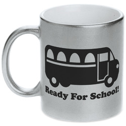 School Bus Metallic Silver Mug (Personalized)