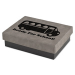School Bus Small Gift Box w/ Engraved Leather Lid (Personalized)